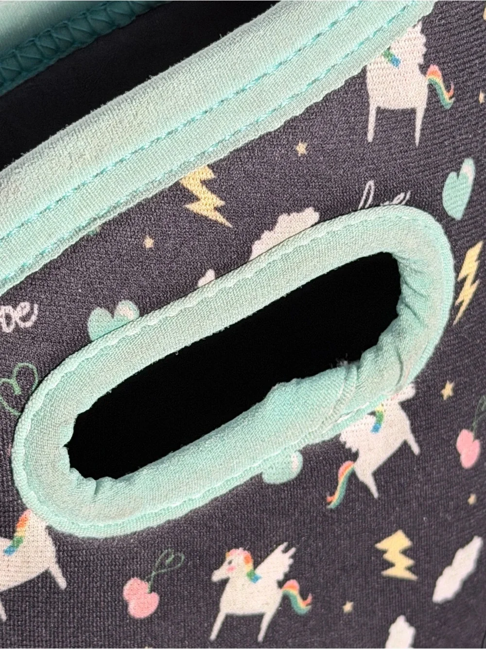 Bogs Kids Black & Mint Patterned Waterproof Rain Boots